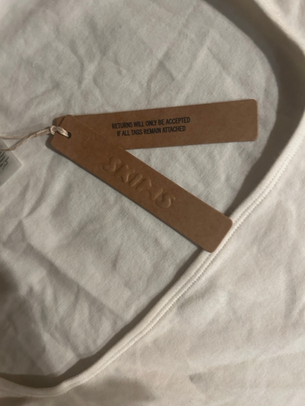 Skims Cotton Jersey Scoop Neck Long Sleeve Top •NWT•Never Worn• Marble (Cream)•S - Picture 2 of 7